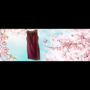 Fire red/Black sleeveless dress